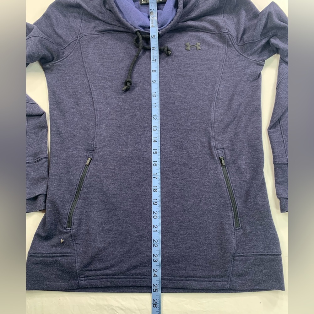 Hurley Pullover Cowl Neck Loose Sweatshirt Navy Blue Zippered Kangaroo Pocket - Picture 8 of 11